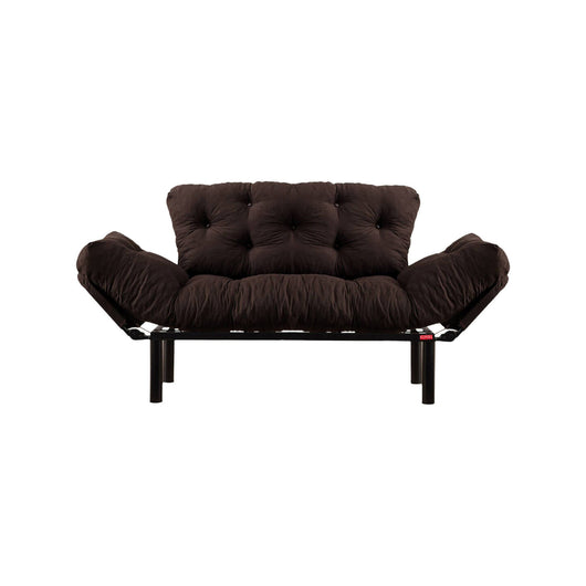 Divano letto 2 posti Guchol, Sofà trasformabile, Divanetto per ospiti, Poltrona letto contenitore, 155x70 h85 cm, Marrone