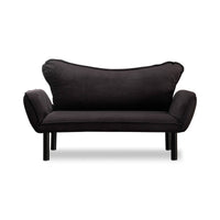 Divano letto 2 posti Hone, Sofà trasformabile, Divanetto per ospiti, Poltrona letto contenitore, 140x65 h70 cm, Nero