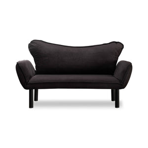 Divano letto 2 posti Hone, Sofà trasformabile, Divanetto per ospiti, Poltrona letto contenitore, 140x65 h70 cm, Nero