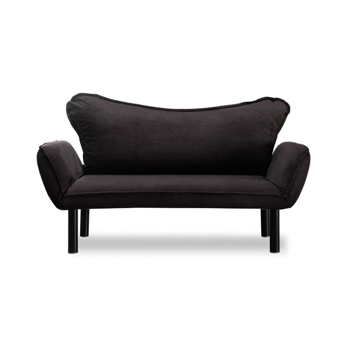 Divano letto 2 posti Hone, Sofà trasformabile, Divanetto per ospiti, Poltrona letto contenitore, 140x65 h70 cm, Nero