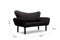 Divano letto 2 posti Hone, Sofà trasformabile, Divanetto per ospiti, Poltrona letto contenitore, 140x65 h70 cm, Nero