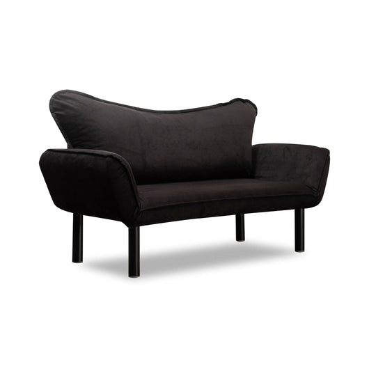 Divano letto 2 posti Hone, Sofà trasformabile, Divanetto per ospiti, Poltrona letto contenitore, 140x65 h70 cm, Nero
