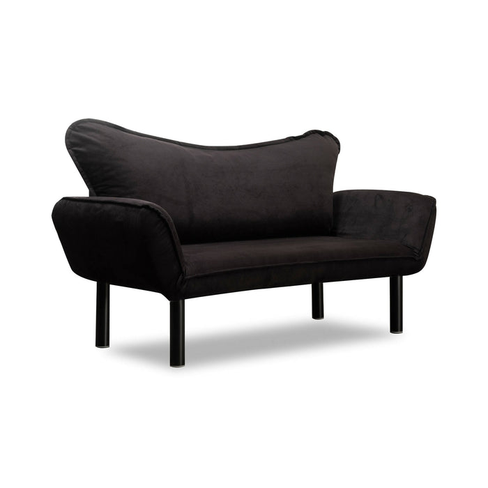 Divano letto 2 posti Hone, Sofà trasformabile, Divanetto per ospiti, Poltrona letto contenitore, 140x65 h70 cm, Nero