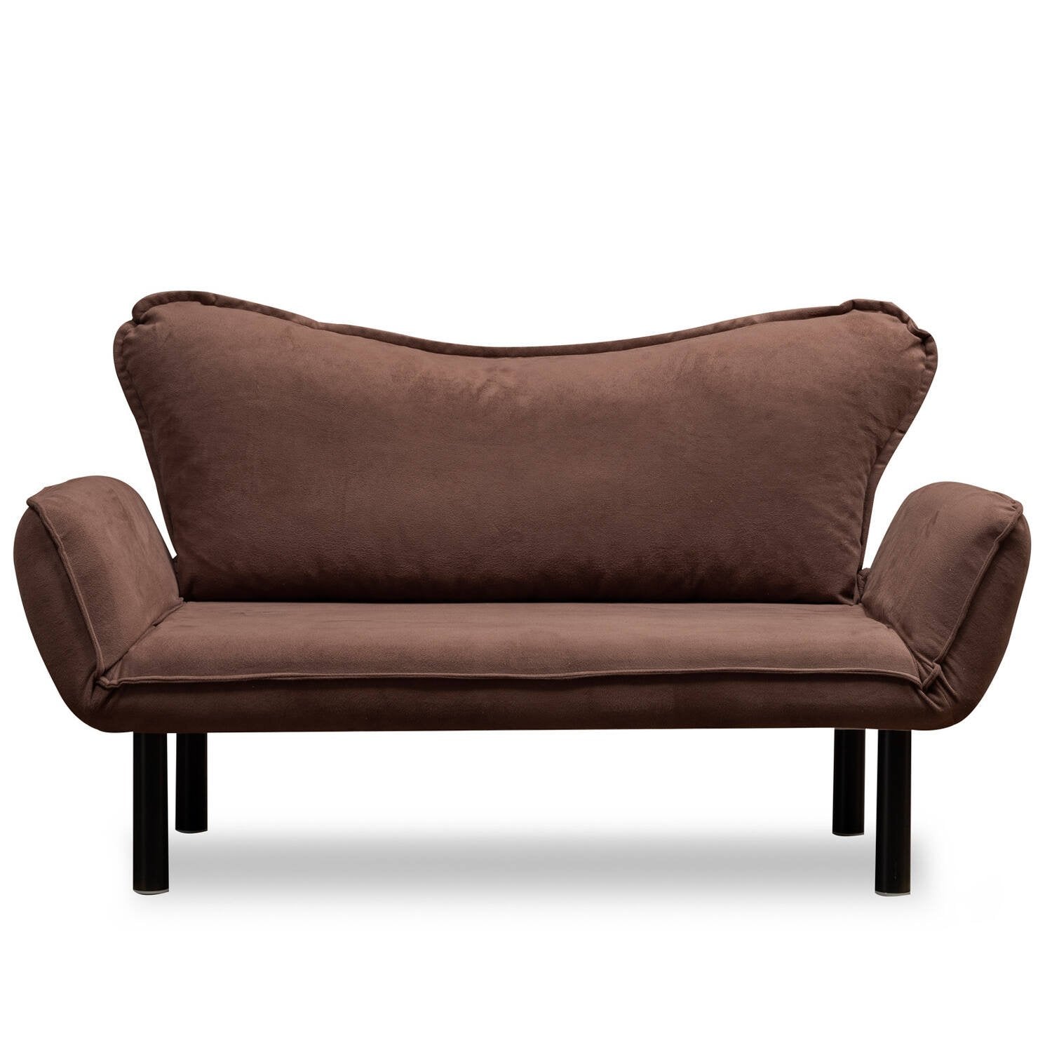 Divano letto 2 posti Hone, Sofà trasformabile, Divanetto per ospiti, Poltrona letto contenitore, 140x65 h70 cm, Marrone