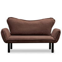 Divano letto 2 posti Hone, Sofà trasformabile, Divanetto per ospiti, Poltrona letto contenitore, 140x65 h70 cm, Marrone