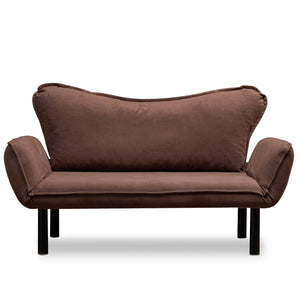 Divano letto 2 posti Hone, Sofà trasformabile, Divanetto per ospiti, Poltrona letto contenitore, 140x65 h70 cm, Marrone