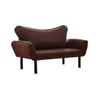 Divano letto 2 posti Hone, Sofà trasformabile, Divanetto per ospiti, Poltrona letto contenitore, 140x65 h70 cm, Marrone