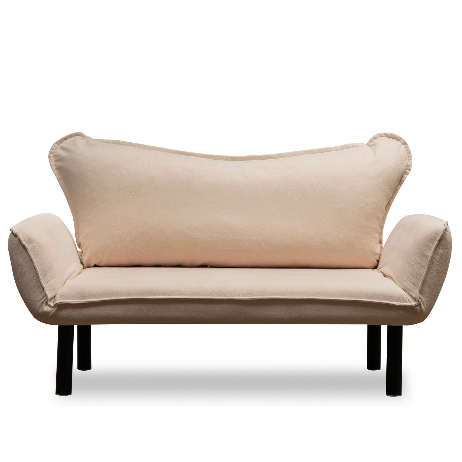 Divano letto 2 posti Hone, Sofà trasformabile, Divanetto per ospiti, Poltrona letto contenitore, 140x65 h70 cm, Crema