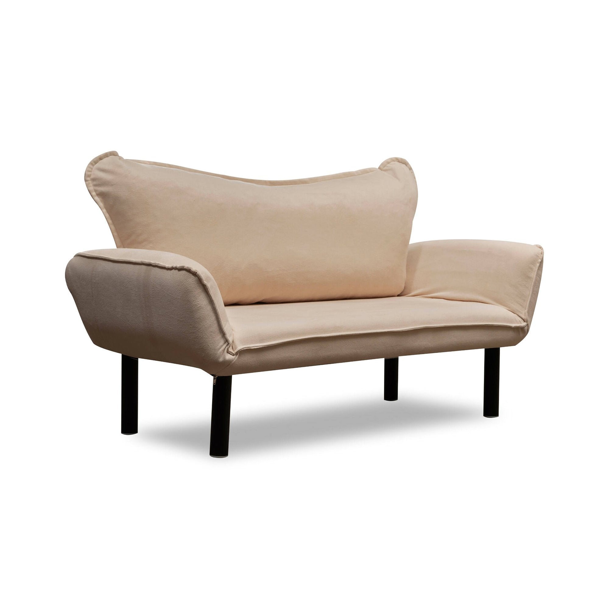 Divano letto 2 posti Hone, Sofà trasformabile, Divanetto per ospiti, Poltrona letto contenitore, 140x65 h70 cm, Crema