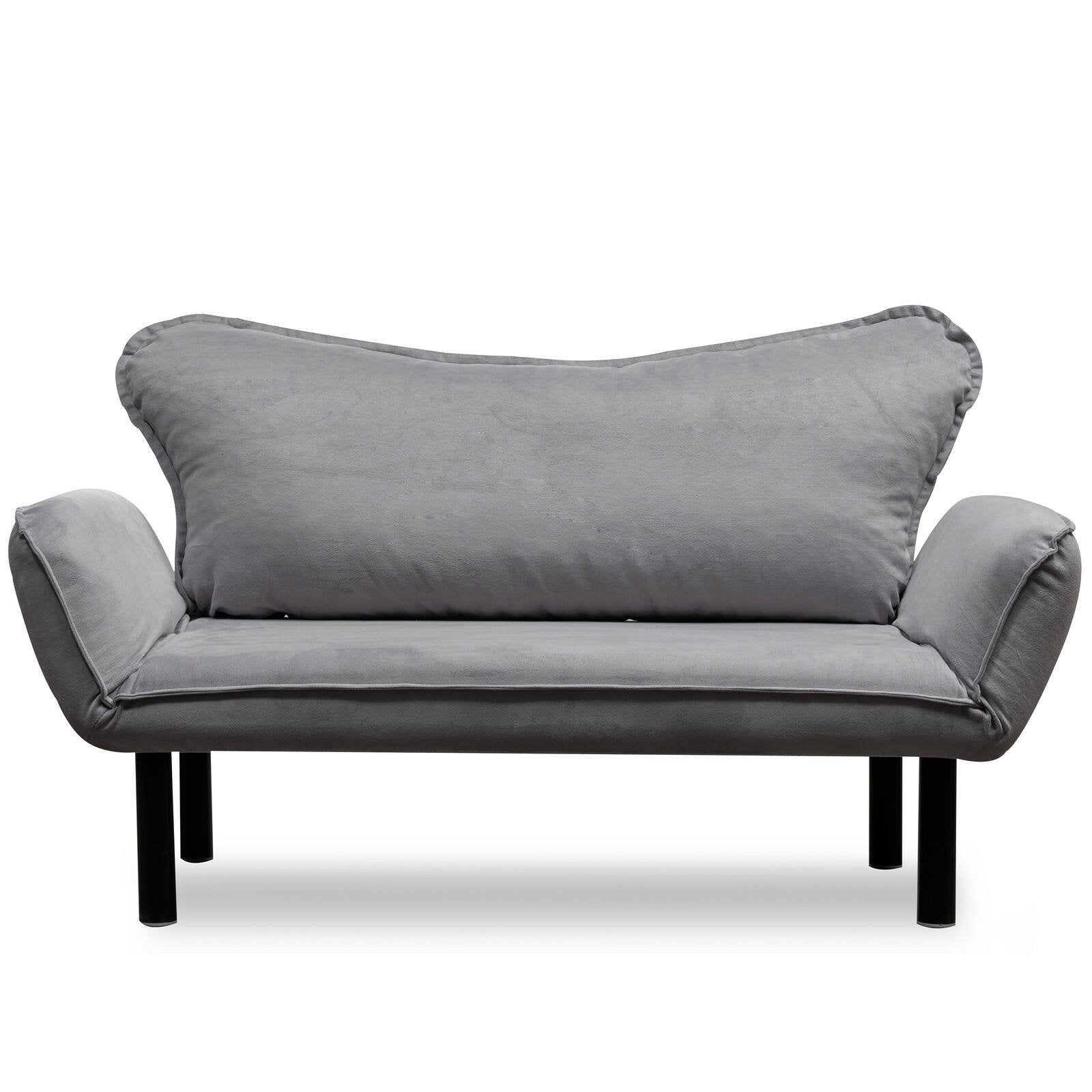 Divano letto 2 posti Hone, Sofà trasformabile, Divanetto per ospiti, Poltrona letto contenitore, 140x65 h70 cm, Grigio