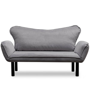 Divano letto 2 posti Hone, Sofà trasformabile, Divanetto per ospiti, Poltrona letto contenitore, 140x65 h70 cm, Grigio