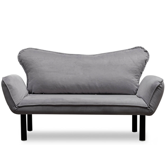 Divano letto 2 posti Hone, Sofà trasformabile, Divanetto per ospiti, Poltrona letto contenitore, 140x65 h70 cm, Grigio