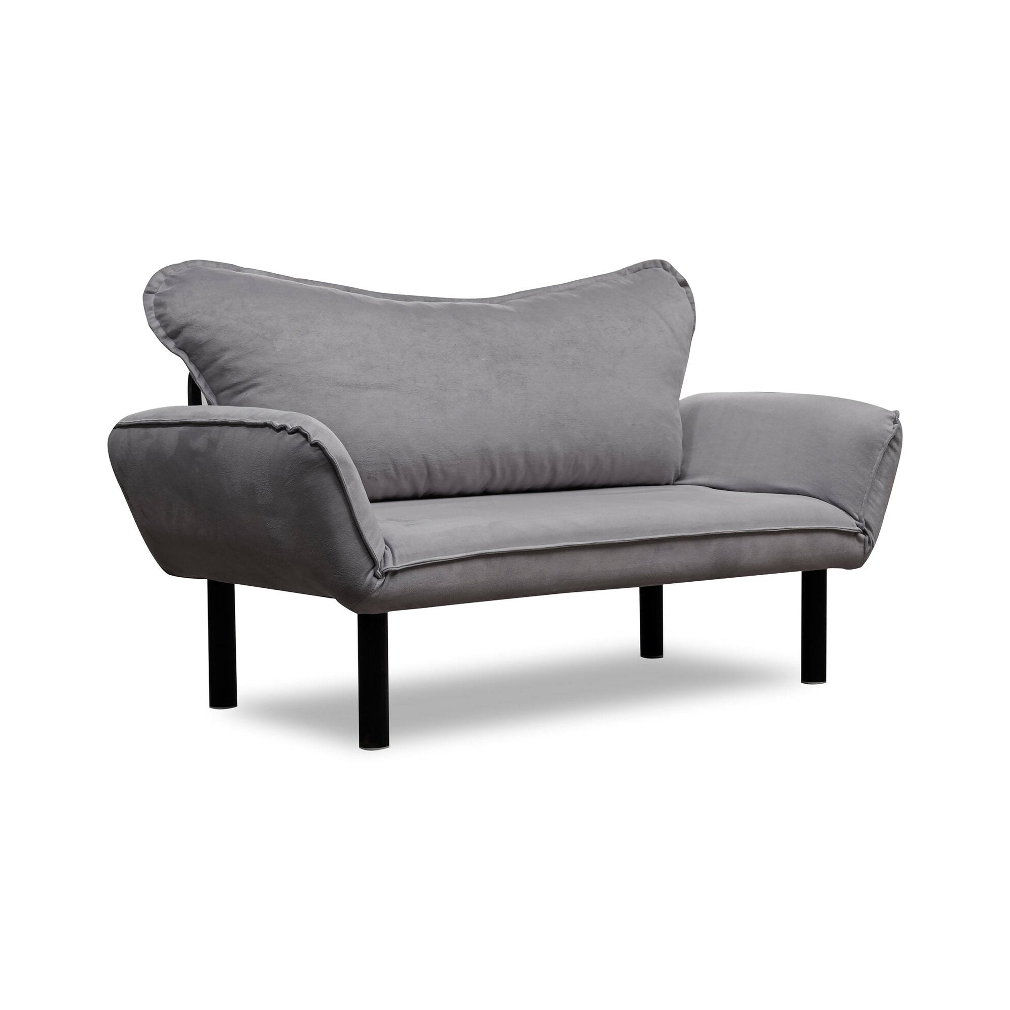 Divano letto 2 posti Hone, Sofà trasformabile, Divanetto per ospiti, Poltrona letto contenitore, 140x65 h70 cm, Grigio