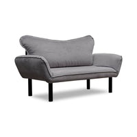 Divano letto 2 posti Hone, Sofà trasformabile, Divanetto per ospiti, Poltrona letto contenitore, 140x65 h70 cm, Grigio