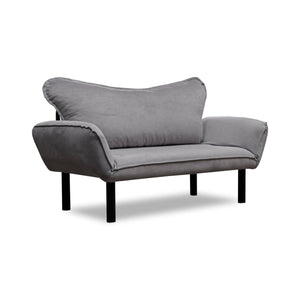 Divano letto 2 posti Hone, Sofà trasformabile, Divanetto per ospiti, Poltrona letto contenitore, 140x65 h70 cm, Grigio