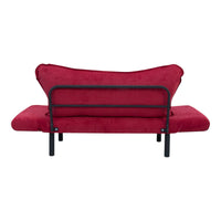 Divano letto 2 posti Hone, Sofà trasformabile, Divanetto per ospiti, Poltrona letto contenitore, 140x65 h70 cm, Rosso