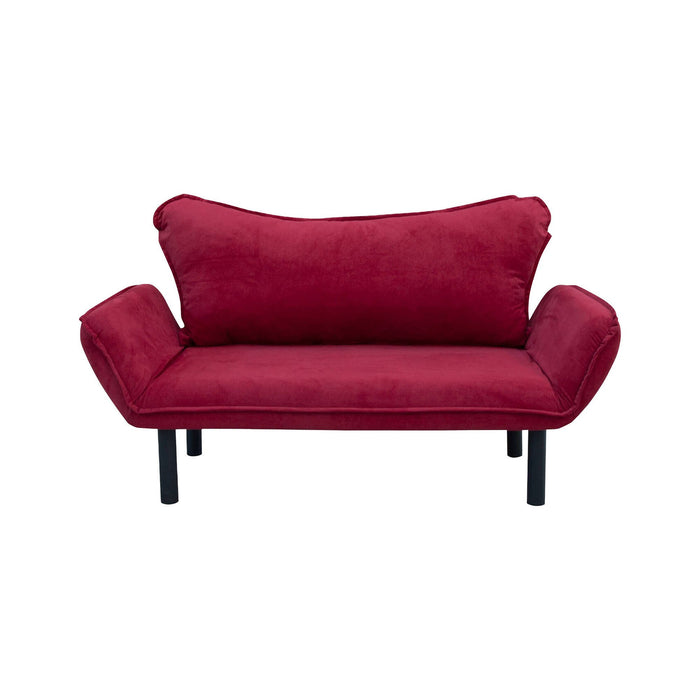 Divano letto 2 posti Hone, Sofà trasformabile, Divanetto per ospiti, Poltrona letto contenitore, 140x65 h70 cm, Rosso