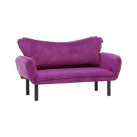 Divano letto 2 posti Mindulle, Sofà trasformabile, Divanetto per ospiti, Poltrona letto contenitore, 140x65 h70 cm, Viola