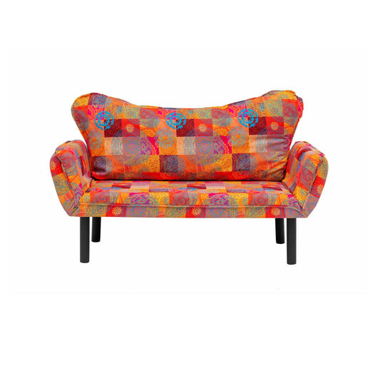 Divano letto 2 posti Hone, Sofà trasformabile, Divanetto per ospiti, Poltrona letto contenitore, 150x65 h40 cm, Multicolore