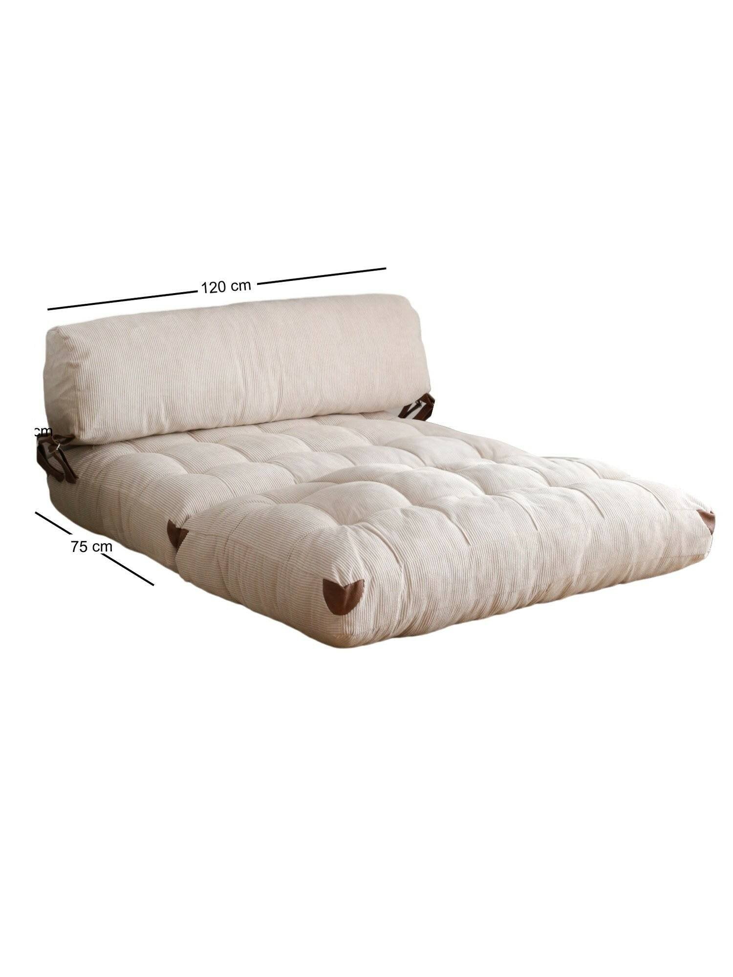 Divano letto 2 posti Surigae, Sofà trasformabile, Divanetto per ospiti, Poltrona letto contenitore, 120x75 h79 cm, Bianco