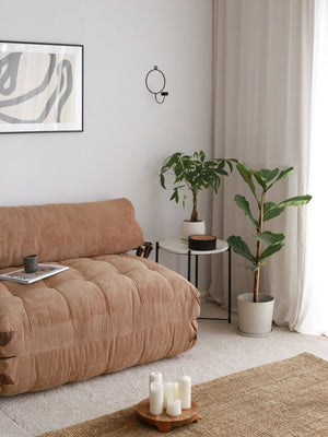 Divano letto 2 posti Surigae, Sofà trasformabile, Divanetto per ospiti, Poltrona letto contenitore, 120x75 h79 cm, Marrone