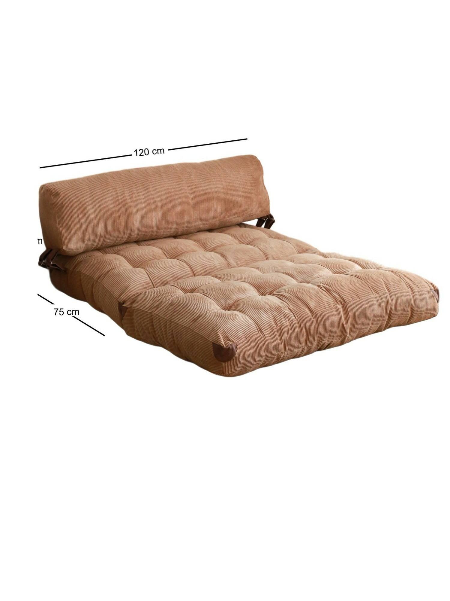 Divano letto 2 posti Surigae, Sofà trasformabile, Divanetto per ospiti, Poltrona letto contenitore, 120x75 h79 cm, Marrone