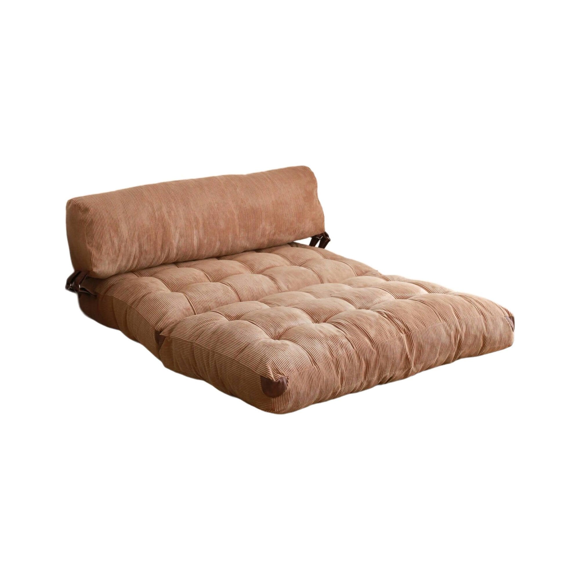 Divano letto 2 posti Surigae, Sofà trasformabile, Divanetto per ospiti, Poltrona letto contenitore, 120x75 h79 cm, Marrone