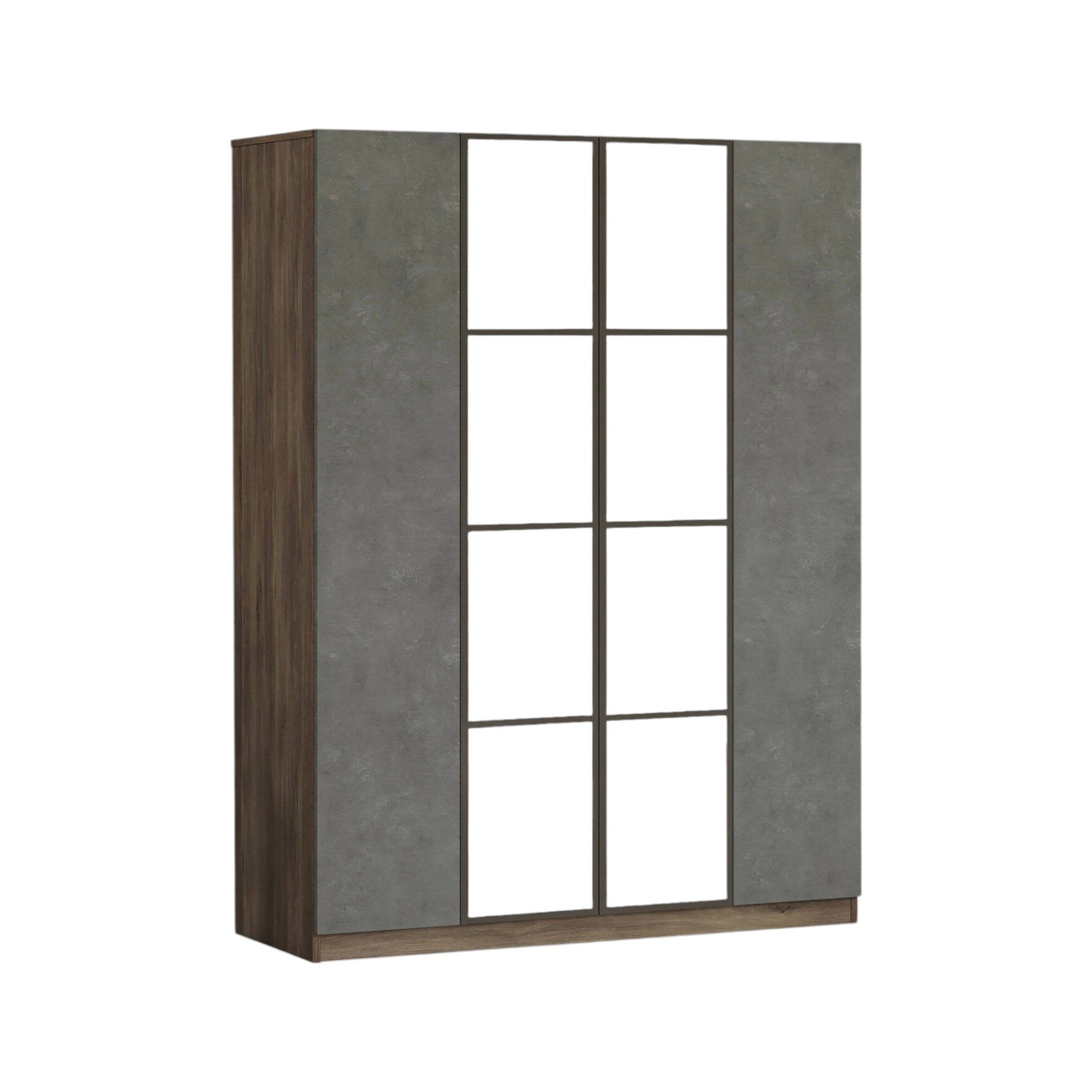 Guardaroba grande Phet, Mobile camera da letto, Cabina armadio portabiti, Armadio appendiabiti, 138x50 h184 cm, Marrone e Grigio