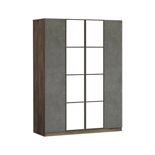 Guardaroba grande Phet, Mobile camera da letto, Cabina armadio portabiti, Armadio appendiabiti, 138x50 h184 cm, Marrone e Grigio