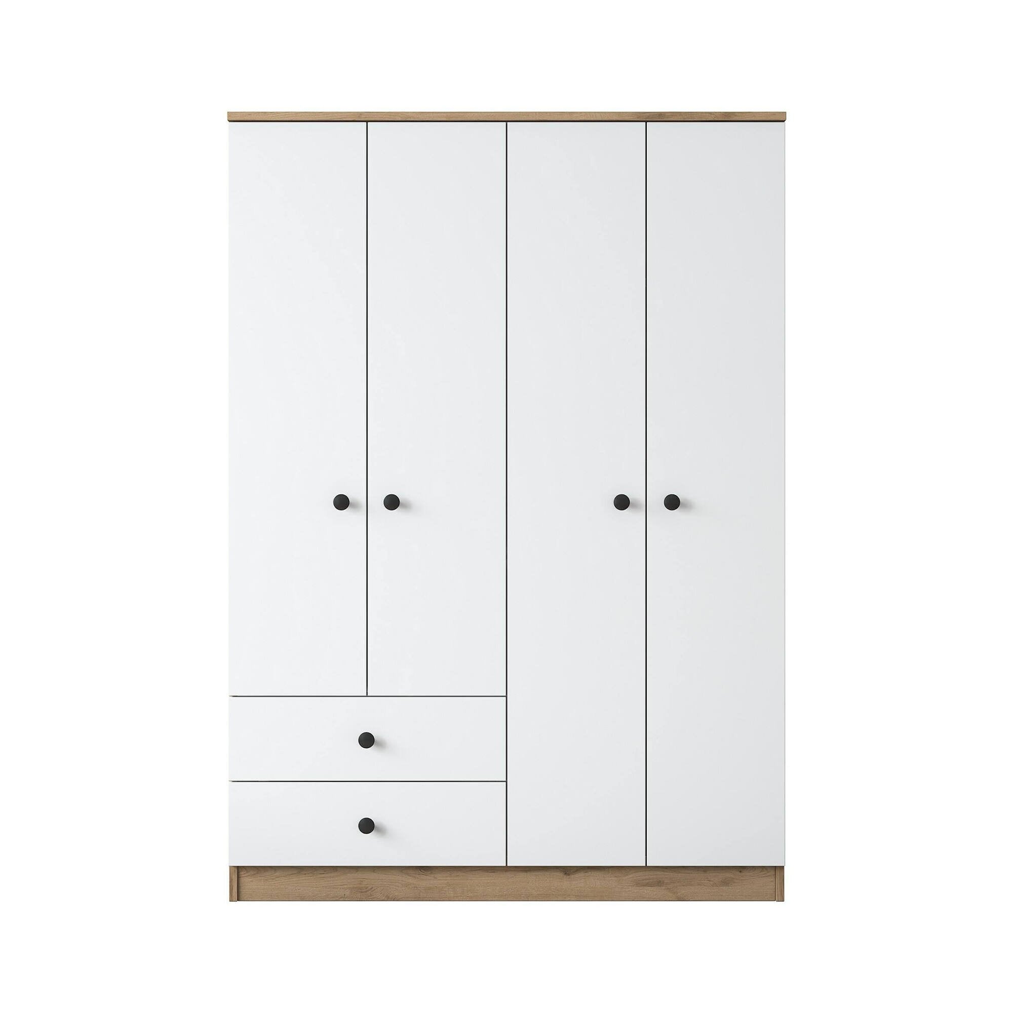 Guardaroba grande Acanto, Mobile camera da letto, Cabina armadio portabiti, Armadio appendiabiti, 120x43 h170 cm, Noce e Bianco