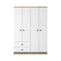 Guardaroba grande Acanto, Mobile camera da letto, Cabina armadio portabiti, Armadio appendiabiti, 120x43 h170 cm, Noce e Bianco