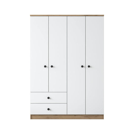 Guardaroba grande Acanto, Mobile camera da letto, Cabina armadio portabiti, Armadio appendiabiti, 120x43 h170 cm, Noce e Bianco