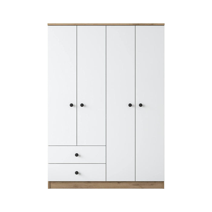 Guardaroba grande Acanto, Mobile camera da letto, Cabina armadio portabiti, Armadio appendiabiti, 120x43 h170 cm, Noce e Bianco