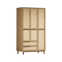 Guardaroba grande Nangka, Mobile camera da letto, Cabina armadio portabiti, Armadio appendiabiti, 112x55 h196 cm, Noce e Quercia