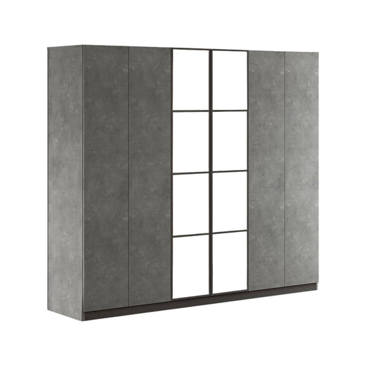 Guardaroba grande Gaja, Mobile camera da letto, Cabina armadio portabiti, Armadio appendiabiti, 208x50 h184 cm, Antracite e Grigio