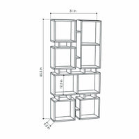 Libreria Erin, Scaffale da ufficio, Mobile portalibri, Biblioteca, 79x24 h167 cm, Bianco