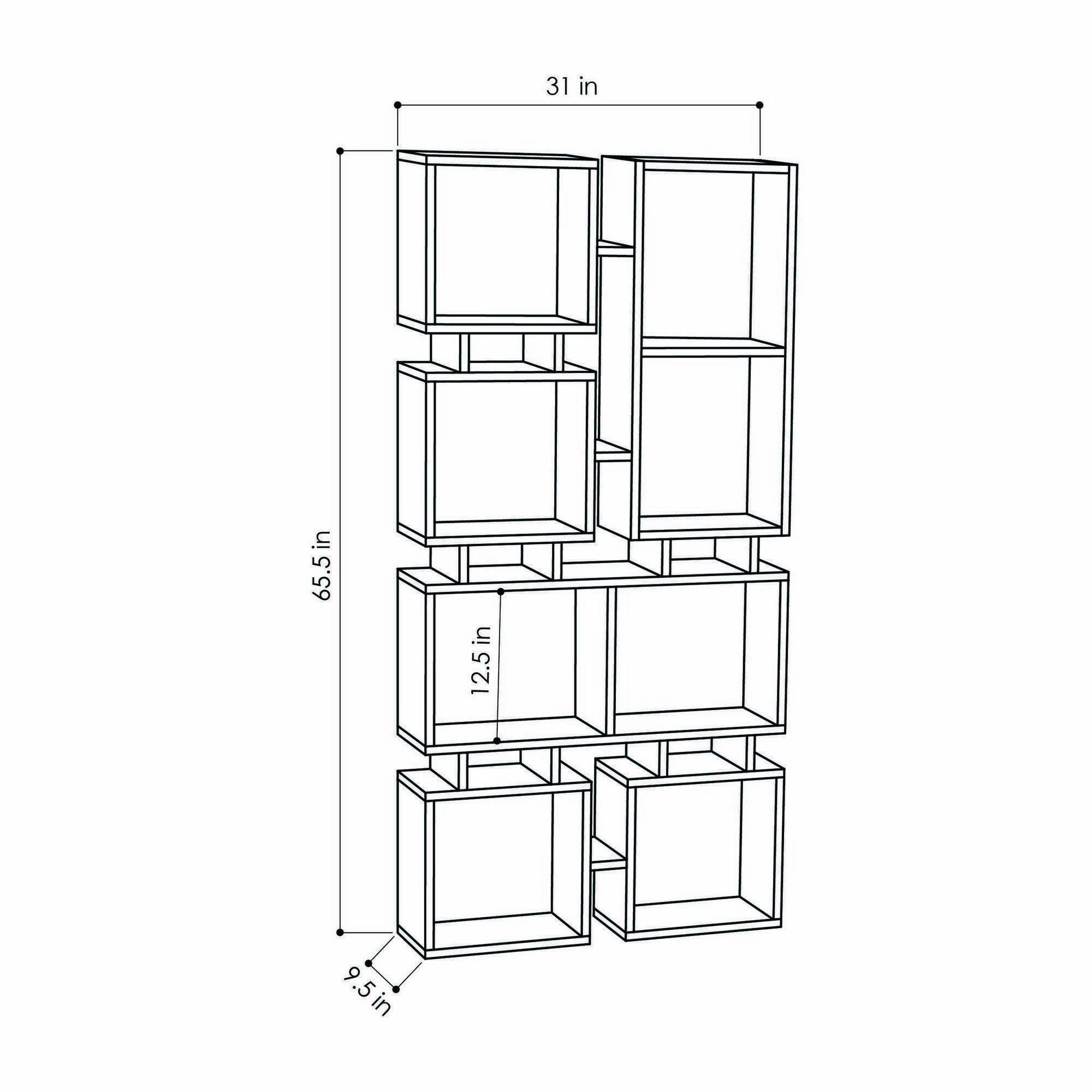Libreria Erin, Scaffale da ufficio, Mobile portalibri, Biblioteca, 79x24 h167 cm, Bianco