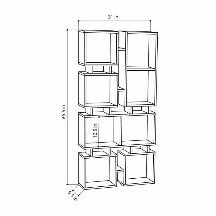 Libreria Erin, Scaffale da ufficio, Mobile portalibri, Biblioteca, 79x24 h167 cm, Bianco