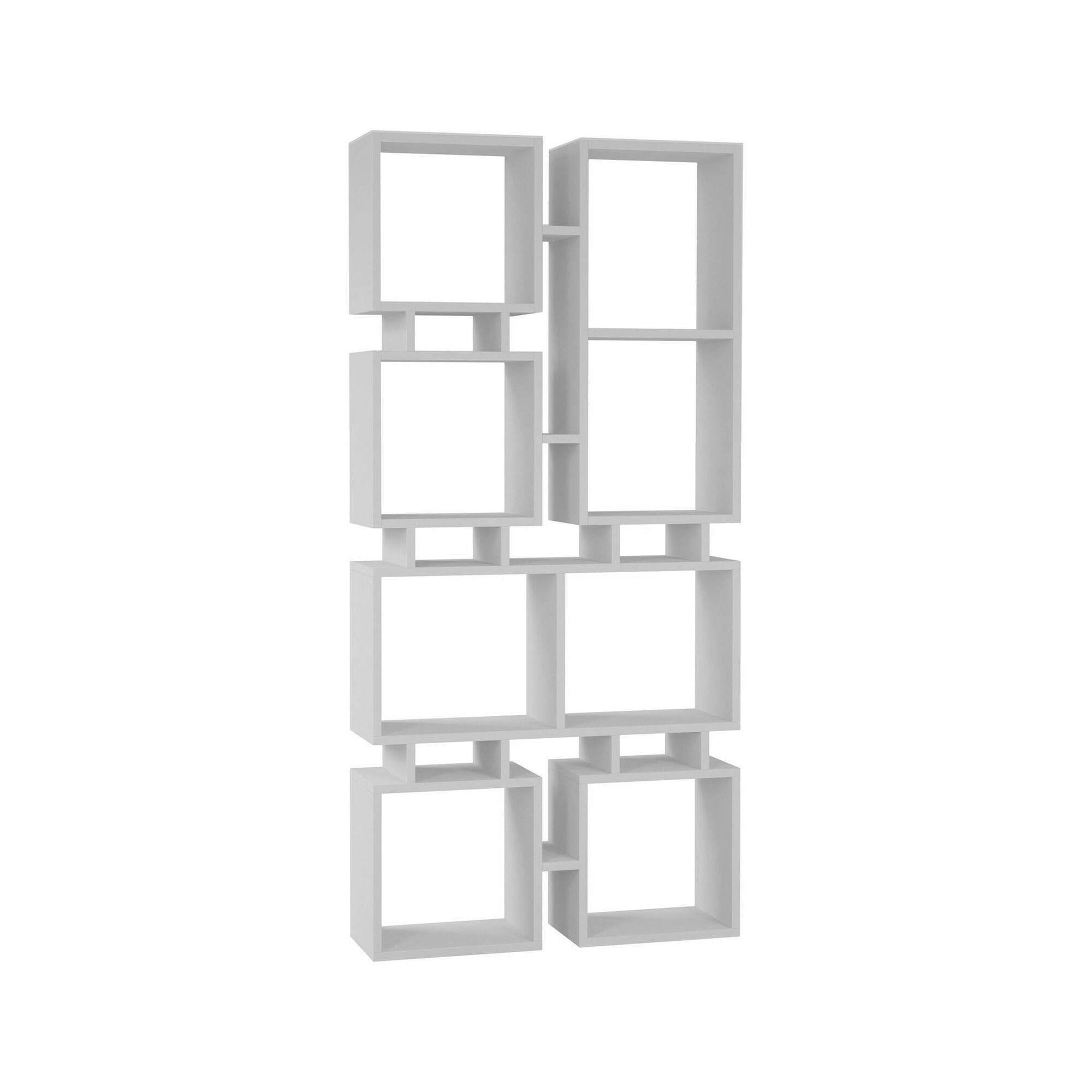 Libreria Erin, Scaffale da ufficio, Mobile portalibri, Biblioteca, 79x24 h167 cm, Bianco