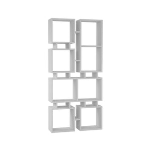 Libreria Erin, Scaffale da ufficio, Mobile portalibri, Biblioteca, 79x24 h167 cm, Bianco