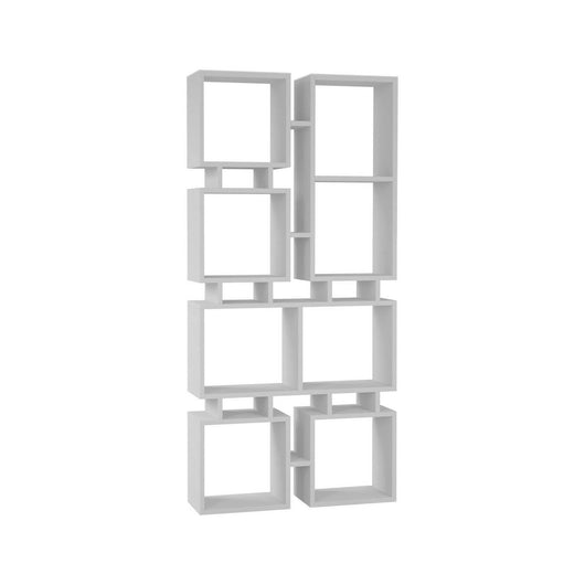 Libreria Erin, Scaffale da ufficio, Mobile portalibri, Biblioteca, 79x24 h167 cm, Bianco