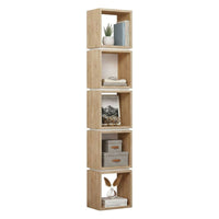 Biblioteca Tomas, Libreria 4 Ripiani, 32x22x167h cm Marrone Quercia