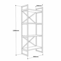 Libreria Allium, Scaffale da ufficio, Mobile portalibri, Biblioteca, 58x30 h138 cm, Quercia