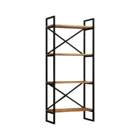 Libreria Allium, Scaffale da ufficio, Mobile portalibri, Biblioteca, 58x30 h138 cm, Quercia