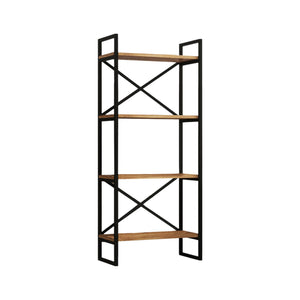 Libreria Allium, Scaffale da ufficio, Mobile portalibri, Biblioteca, 58x30 h138 cm, Quercia