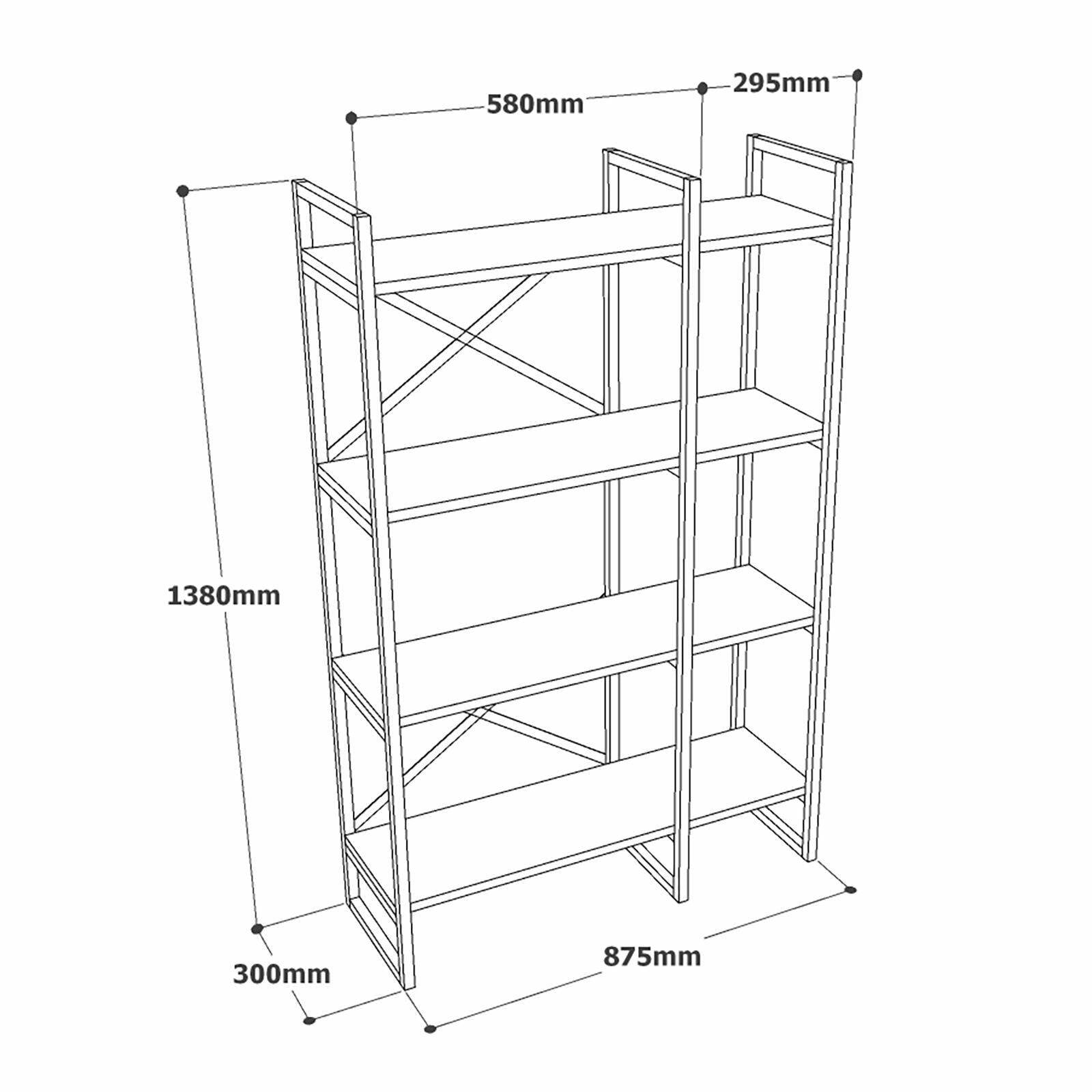 Libreria Desire, Scaffale da ufficio, Mobile portalibri, Biblioteca, 88x30 h138 cm, Quercia