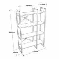 Libreria Desire, Scaffale da ufficio, Mobile portalibri, Biblioteca, 88x30 h138 cm, Quercia