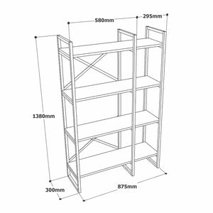 Libreria Desire, Scaffale da ufficio, Mobile portalibri, Biblioteca, 88x30 h138 cm, Quercia