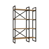 Libreria Desire, Scaffale da ufficio, Mobile portalibri, Biblioteca, 88x30 h138 cm, Quercia