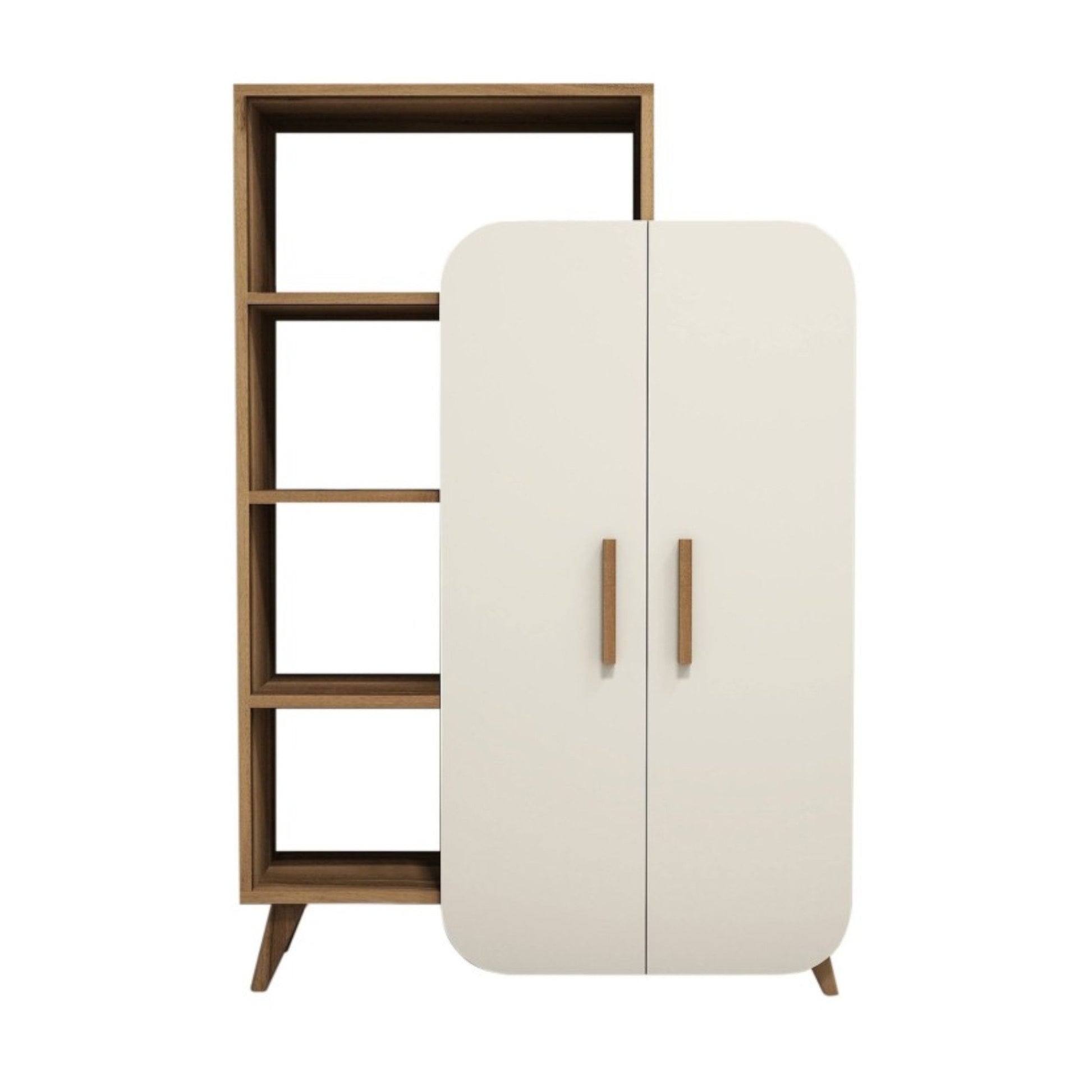 Biblioteca Agni, Libreria 5 Ripiani, 90x32x132h cm Marrone Noce